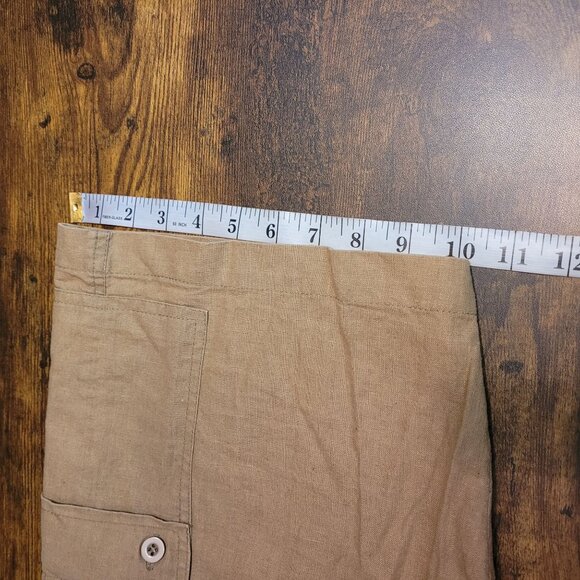 Soul Flower Hemp Blend Cargo Shorts M High Rise Tan Nature Outdoor Gorpcore - Picture 9 of 10